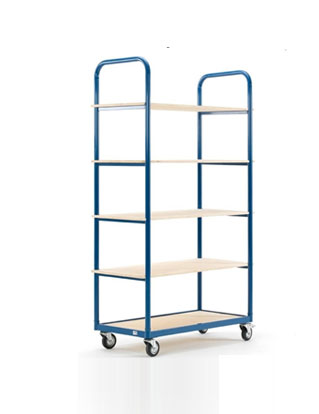 ESD trolley with multiple shelves